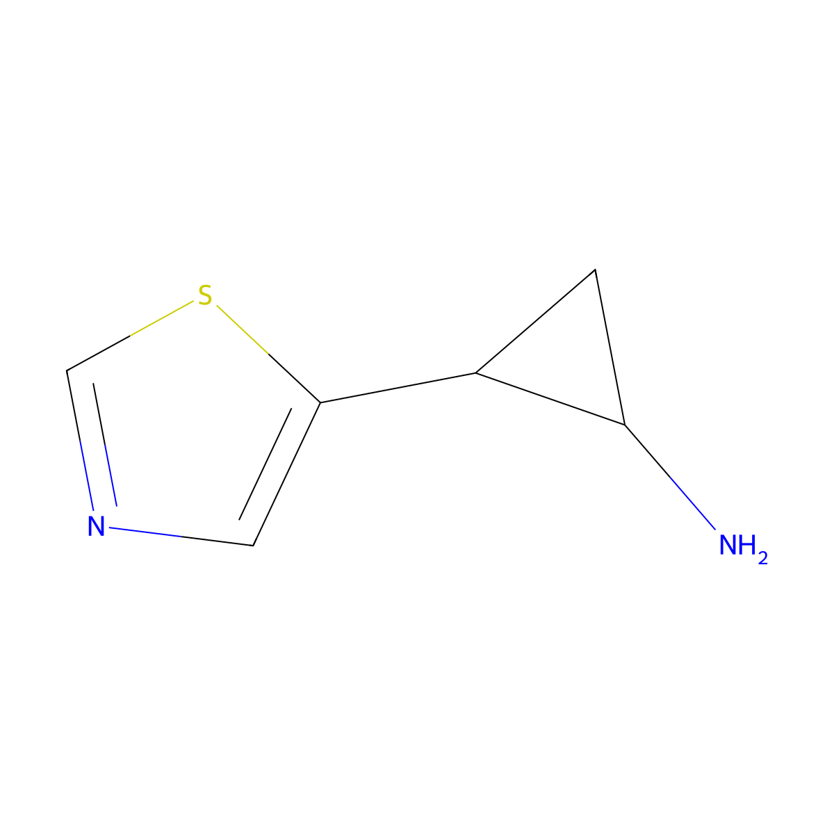 rac-(1R,2R)-2-(1,3-thiazol-5-yl)cyclopropan-1-amine molecular structure, CAS 1431360-84-7