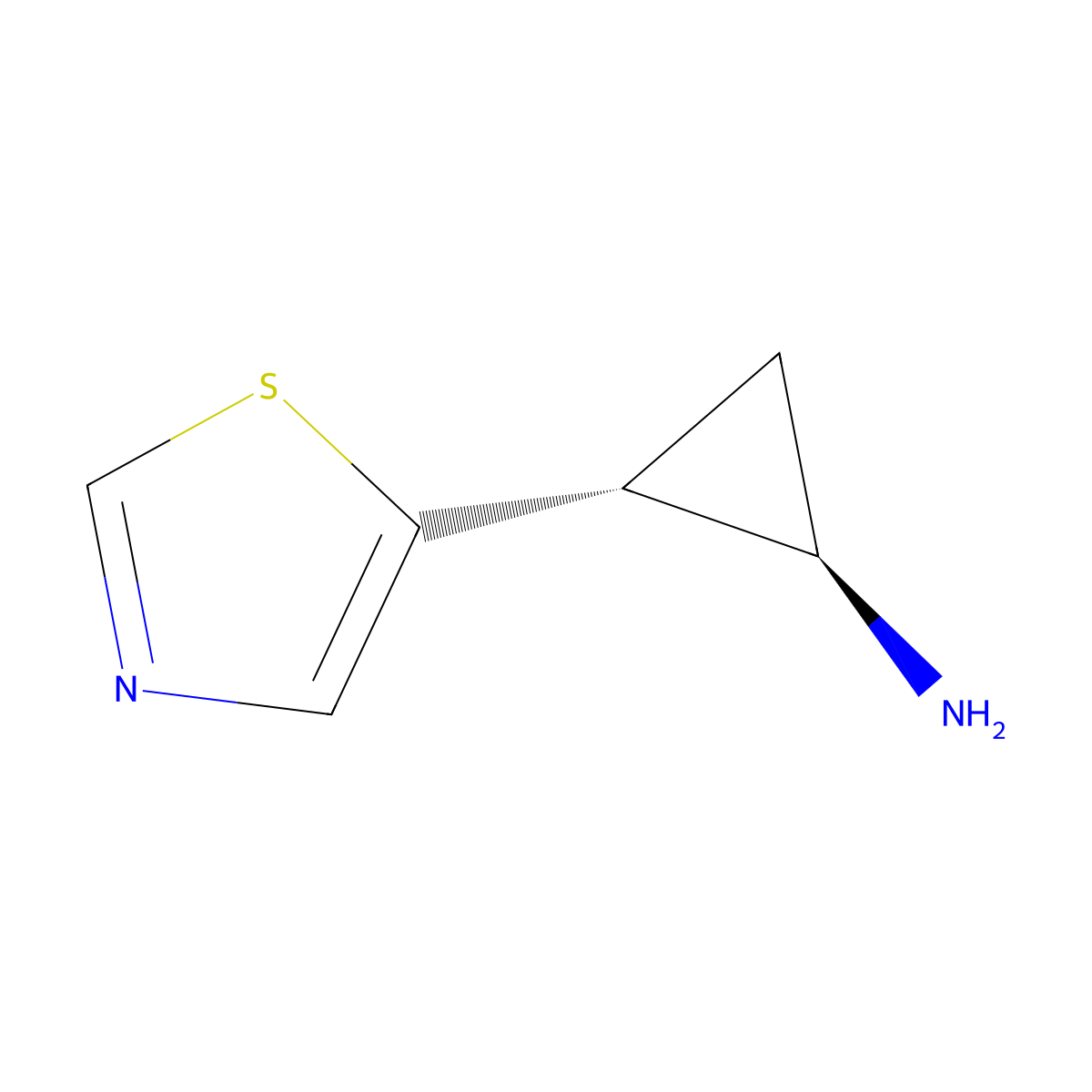 rac-(1R,2R)-2-(1,3-thiazol-5-yl)cyclopropan-1-amine molecular structure, CAS 1431360-84-7