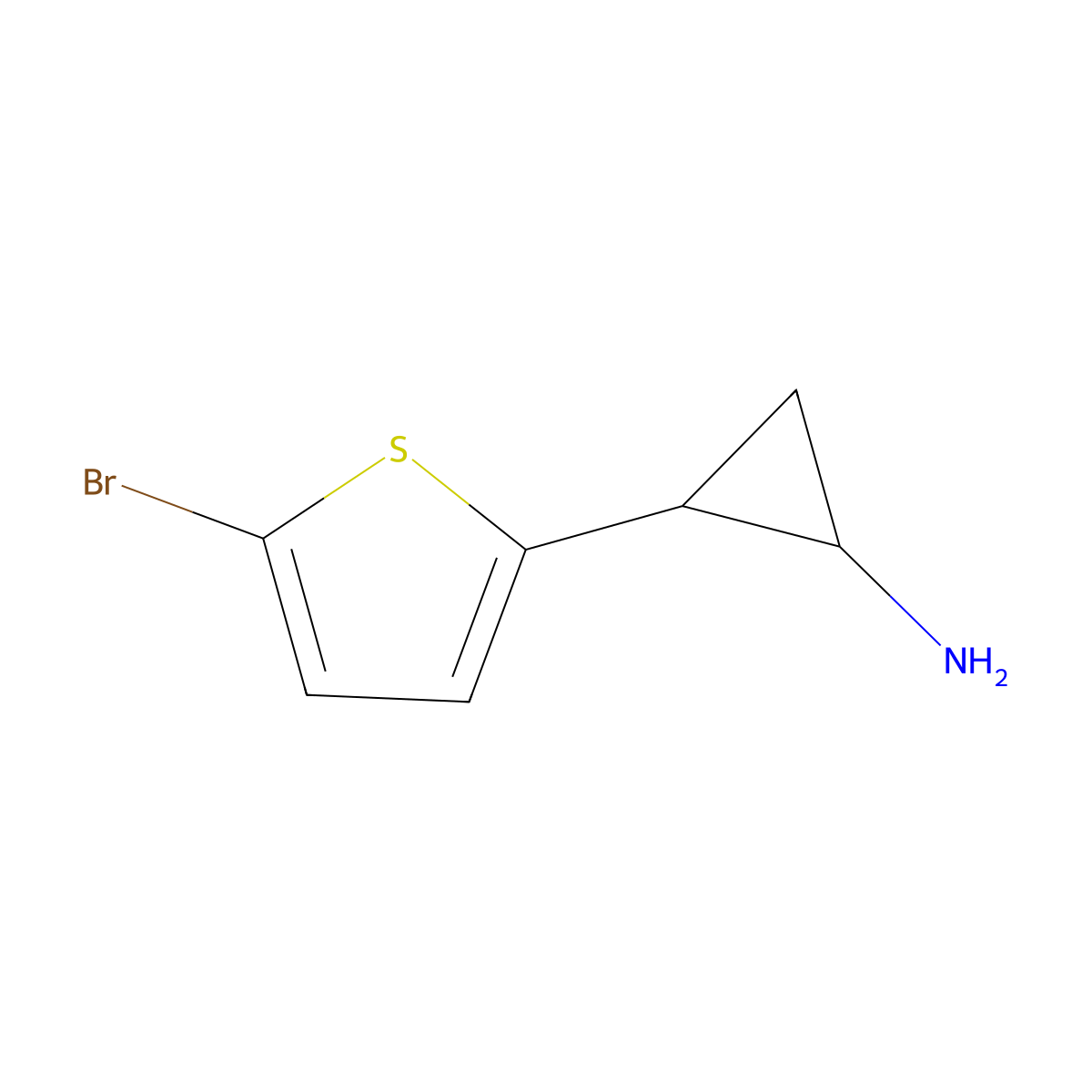 (1R,2R)-2-(5-bromothiophen-2-yl)cyclopropan-1-amine molecular structure, CAS 1431360-85-8
