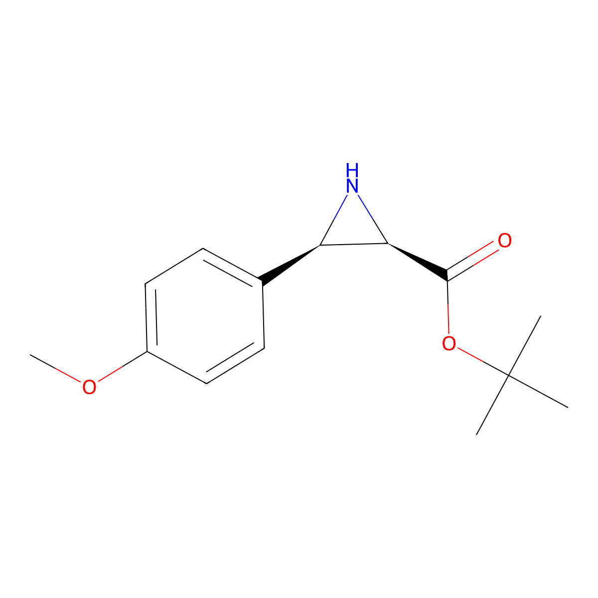 cis-Tert-butyl 3-(4-methoxyphenyl)aziridine-2-carboxylate molecular structure, CAS 1431364-00-9