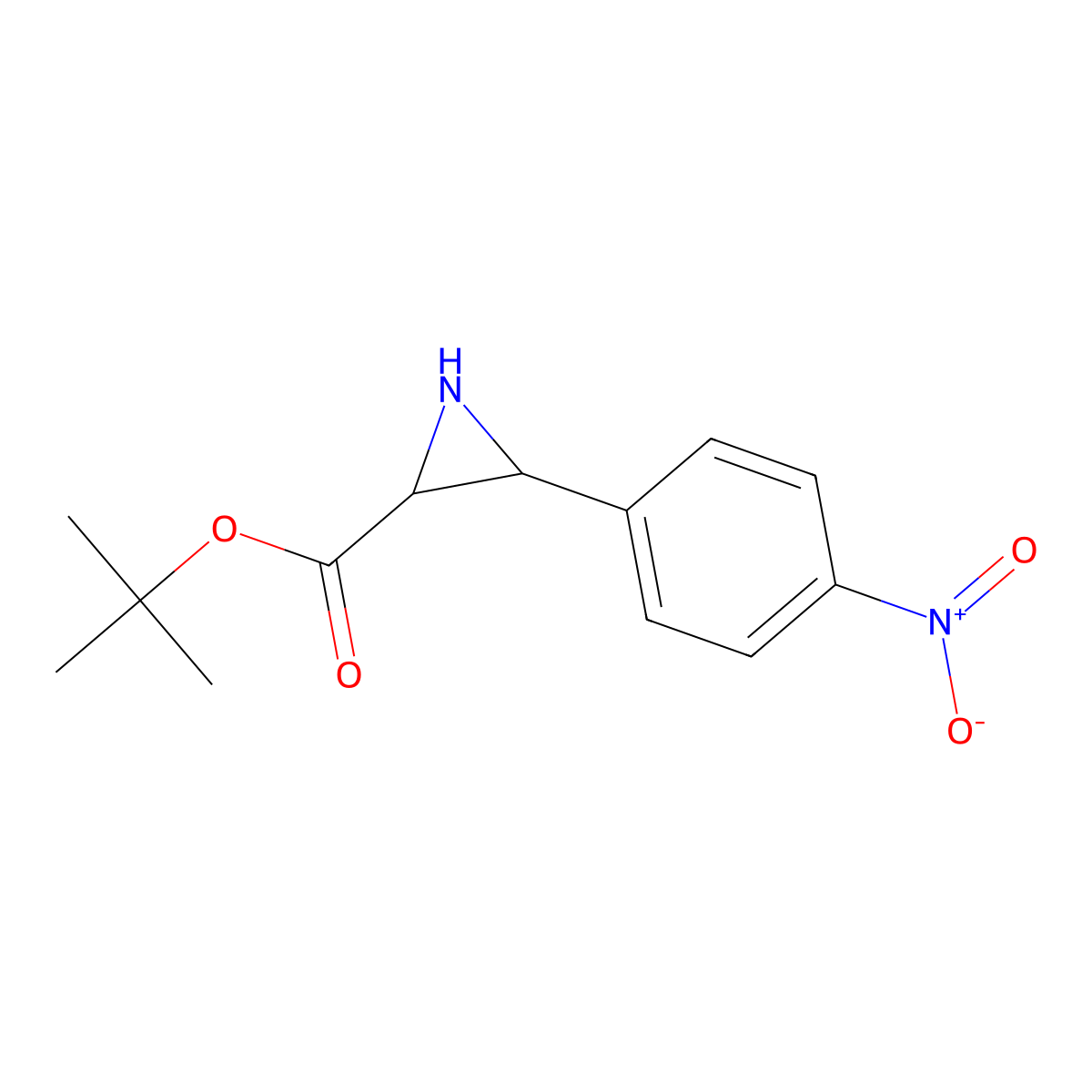 cis-Tert-butyl 3-(4-nitrophenyl)aziridine-2-carboxylate molecular structure, CAS 1431364-32-7