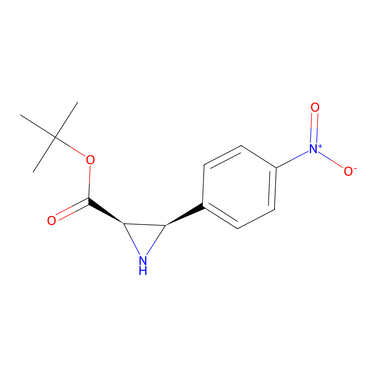 cis-Tert-butyl 3-(4-nitrophenyl)aziridine-2-carboxylate molecular structure, CAS 1431364-32-7
