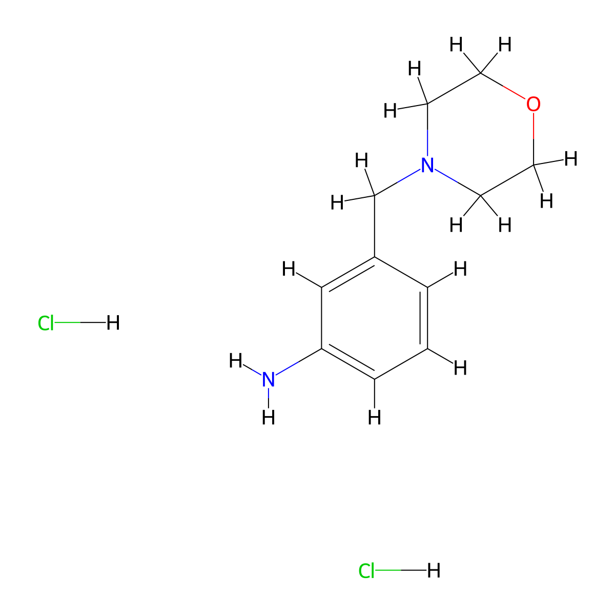 3-Morpholin-4-ylmethyl-phenylamine dihydrochloride molecular structure, CAS 1431364-40-7
