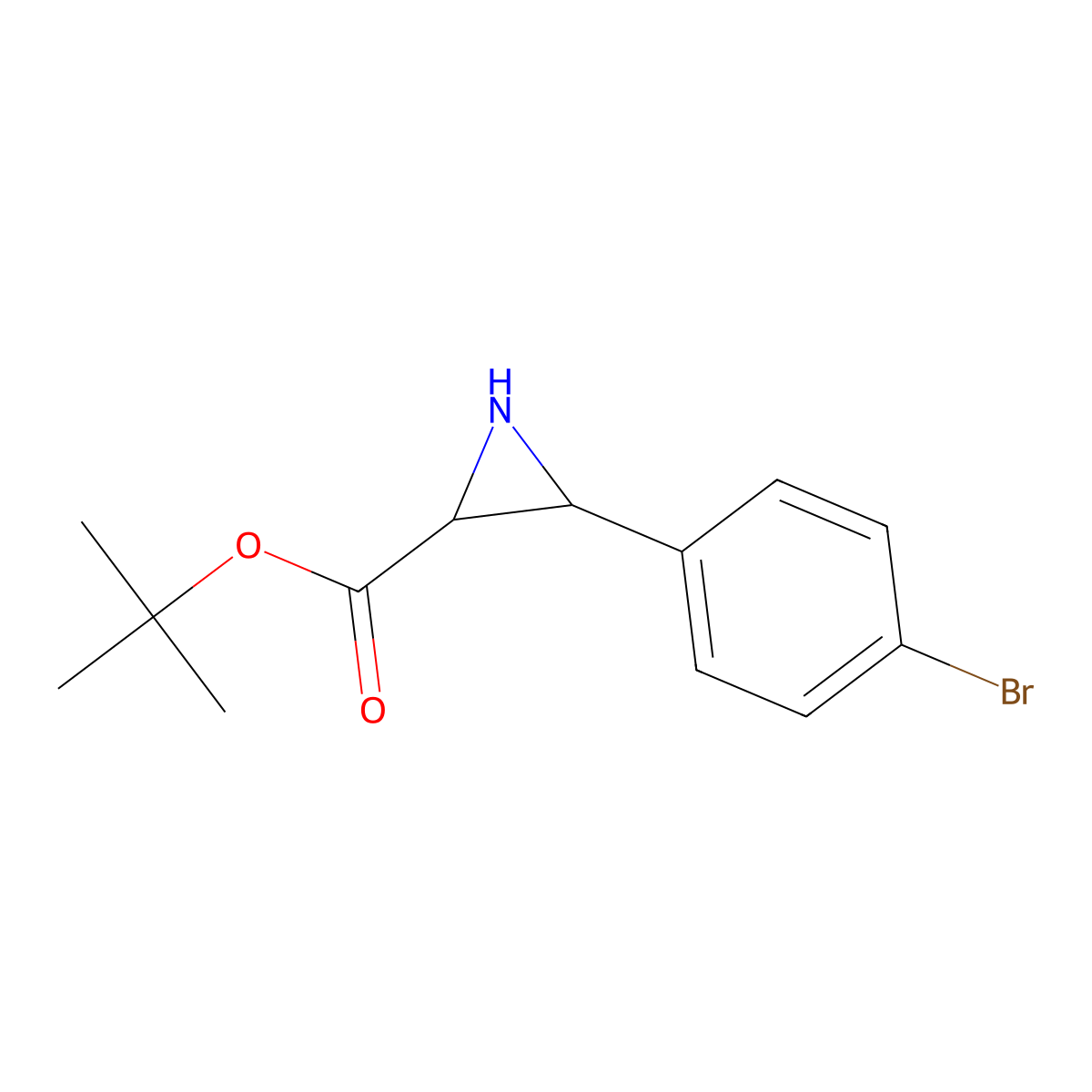cis-Tert-butyl 3-(4-bromophenyl)aziridine-2-carboxylate molecular structure, CAS 1431365-58-0