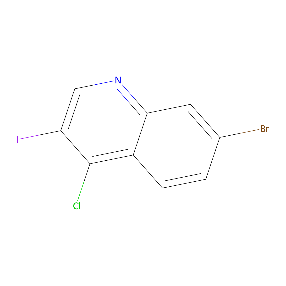 7-Bromo-4-chloro-3-iodoquinoline molecular structure, CAS 1431365-60-4
