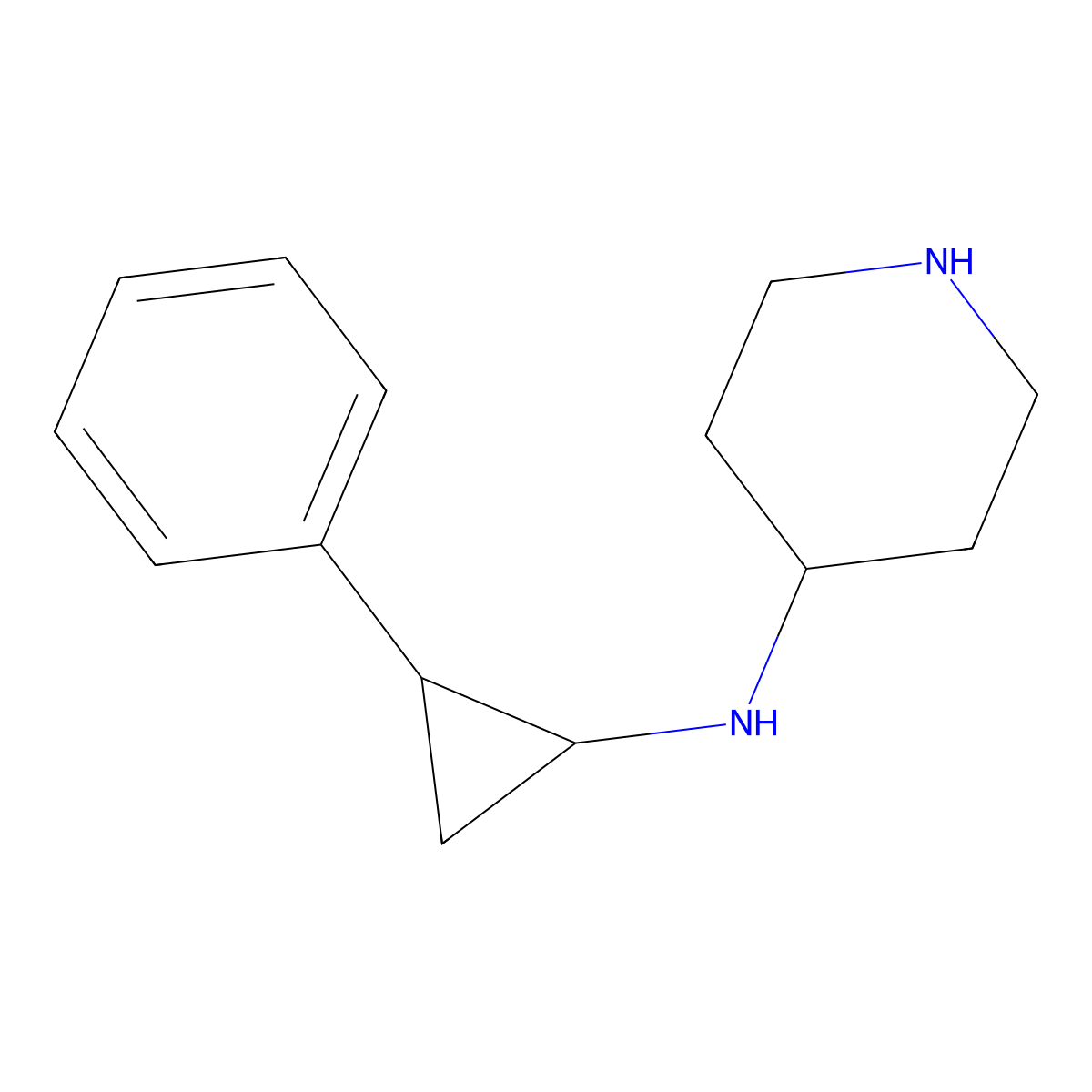N-(2-phenylcyclopropyl)piperidin-4-amine molecular structure, CAS 1431368-48-7