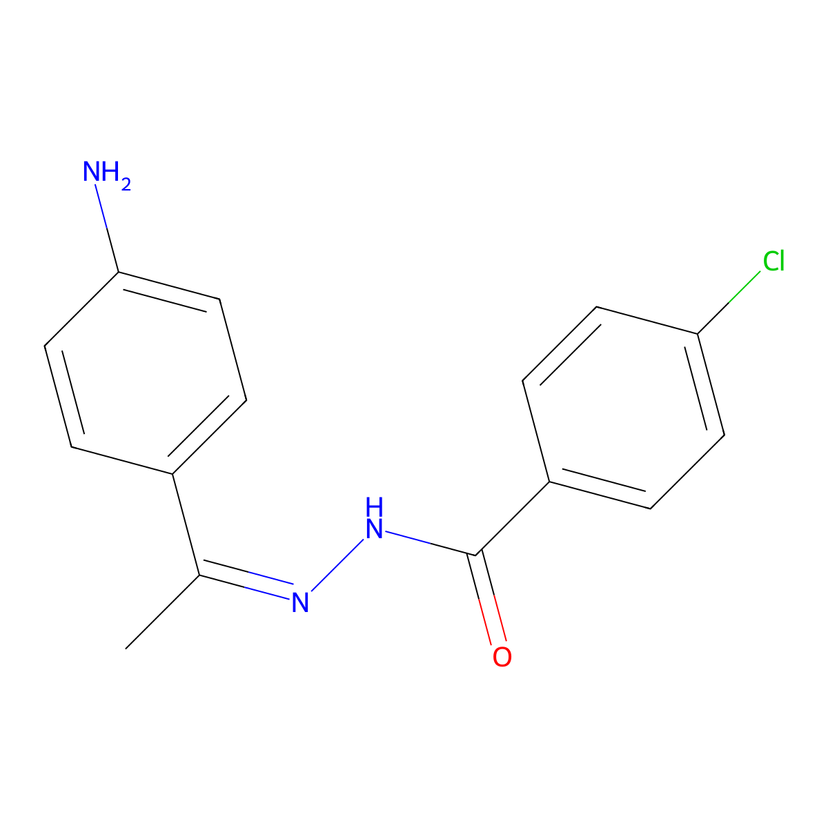 N-[1-(4-aminophenyl)ethylideneamino]-4-chlorobenzamide molecular structure, CAS 143137-71-7