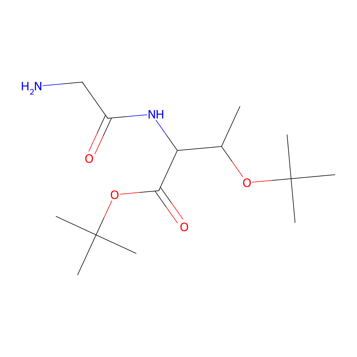 tert-butyl (2S,3R)-2-(2-aminoacetamido)-3-(tert-butoxy)butanoate molecular structure, CAS 1431372-40-5