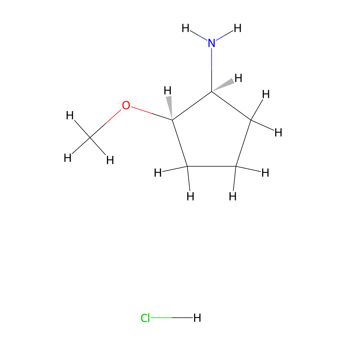 cis-2-Methoxycyclopentanamine;hydrochloride molecular structure, CAS 1431373-71-5