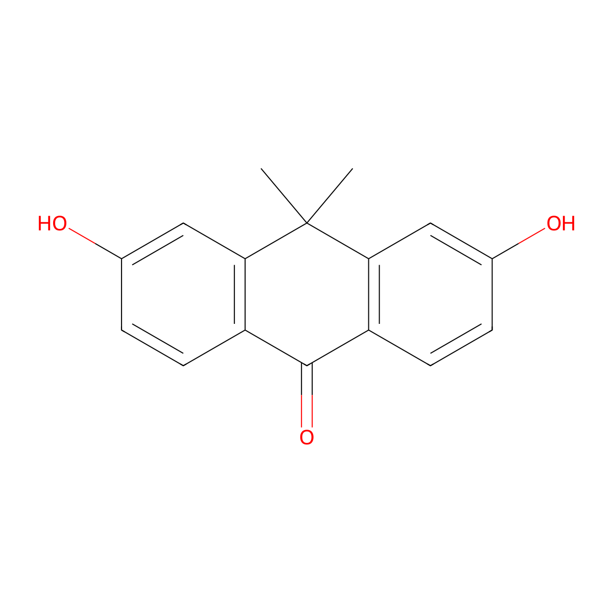 3,6-dihydroxy-10,10-dimethylanthracen-9(10H)-one molecular structure, CAS 1431377-53-5