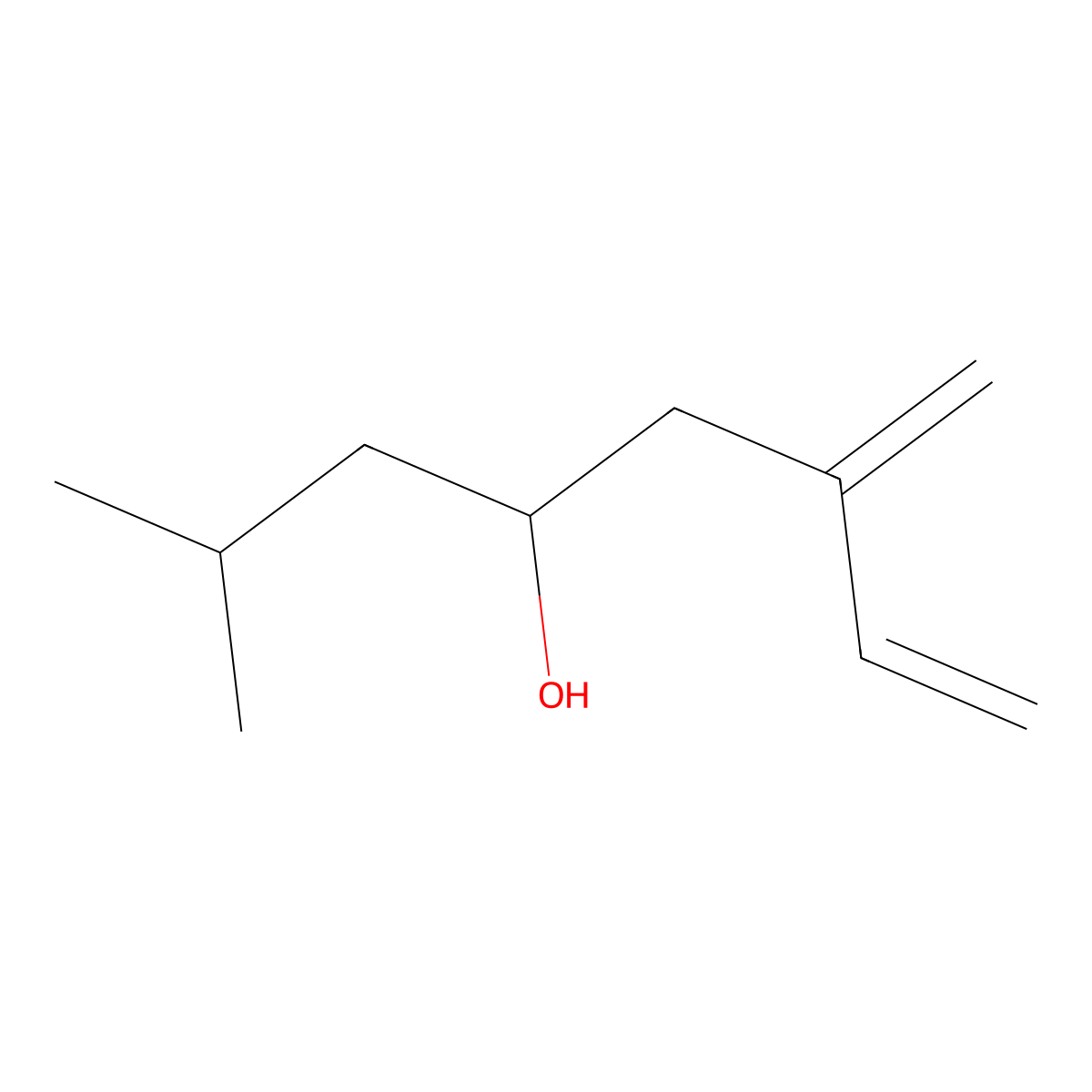2-Methyl-6-methylene-7-octen-4-ol molecular structure, CAS 14314-21-7