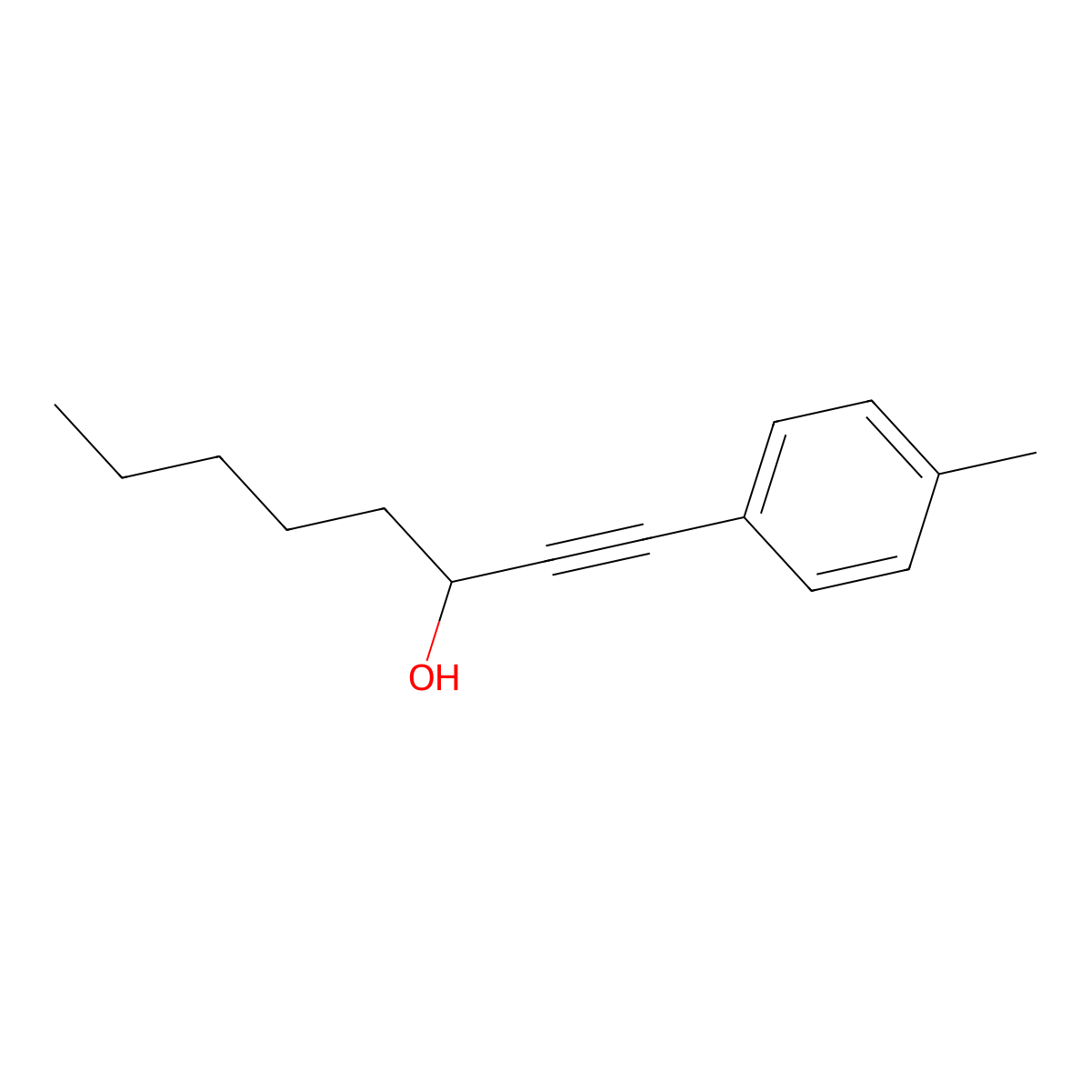 1-(4-Methylphenyl)oct-1-yn-3-ol molecular structure, CAS 143141-17-7