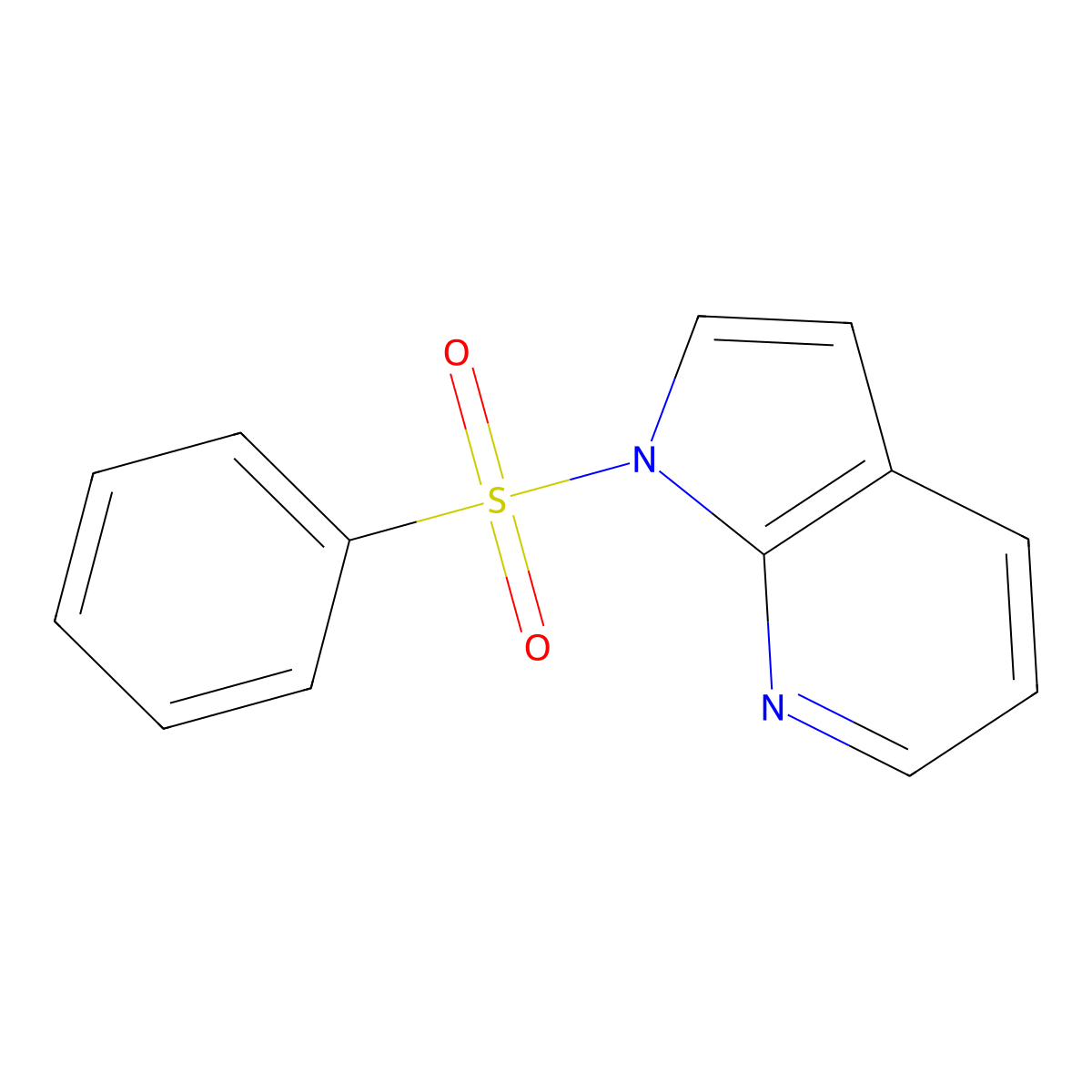 1-(phenylsulfonyl)-1H-pyrrolo[2,3-b]pyridine molecular structure, CAS 143141-23-5