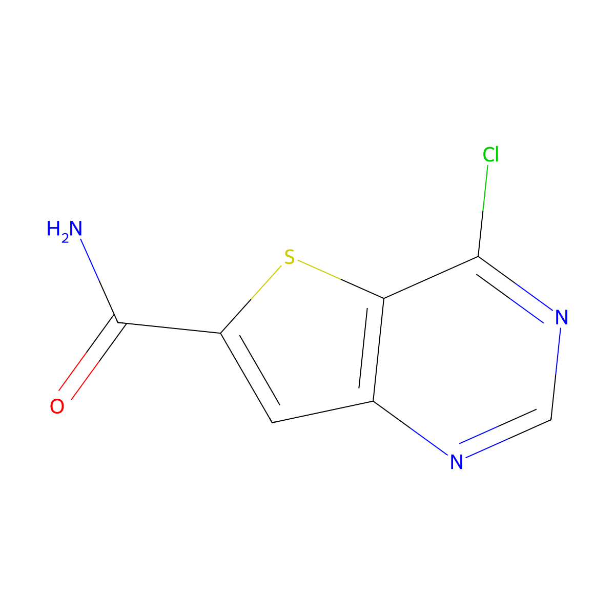 4-Chlorothieno[3,2-d]pyrimidine-6-carboxamide molecular structure, CAS 1431411-18-5