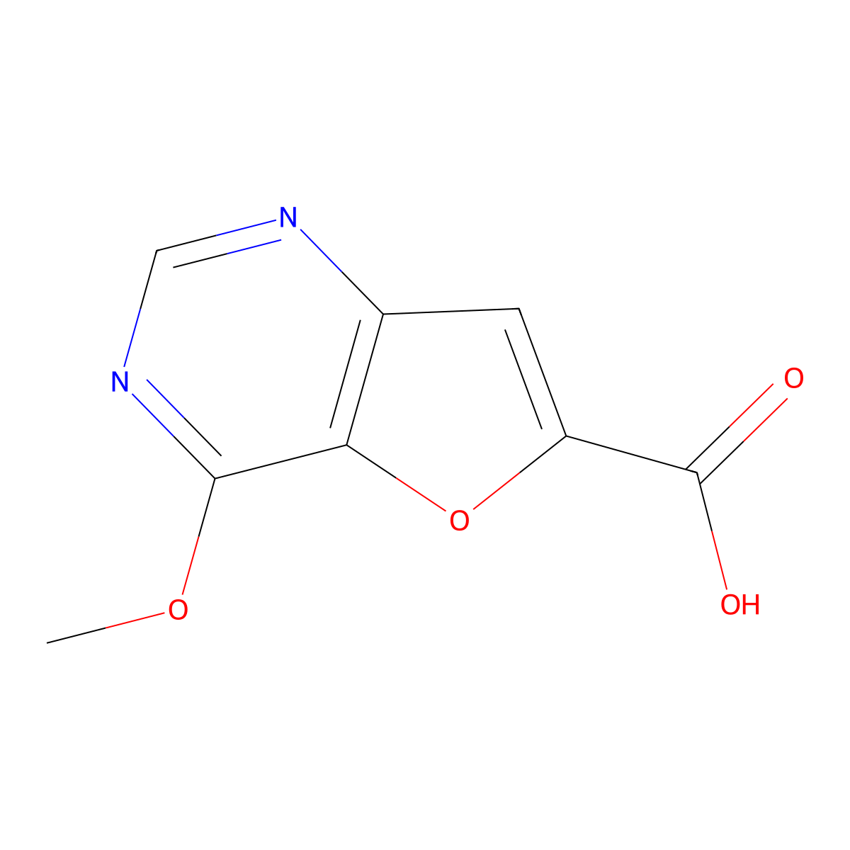 4-Methoxyfuro[3,2-d]pyrimidine-6-carboxylic acid molecular structure, CAS 1431412-19-9