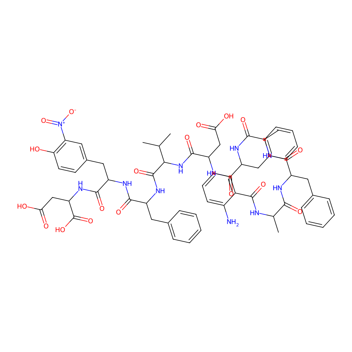 Abz-Ala-Phe-Ala-Phe-Asp-Val-Phe-3-nitro-Tyr-Asp-OH molecular structure, CAS 143147-74-4