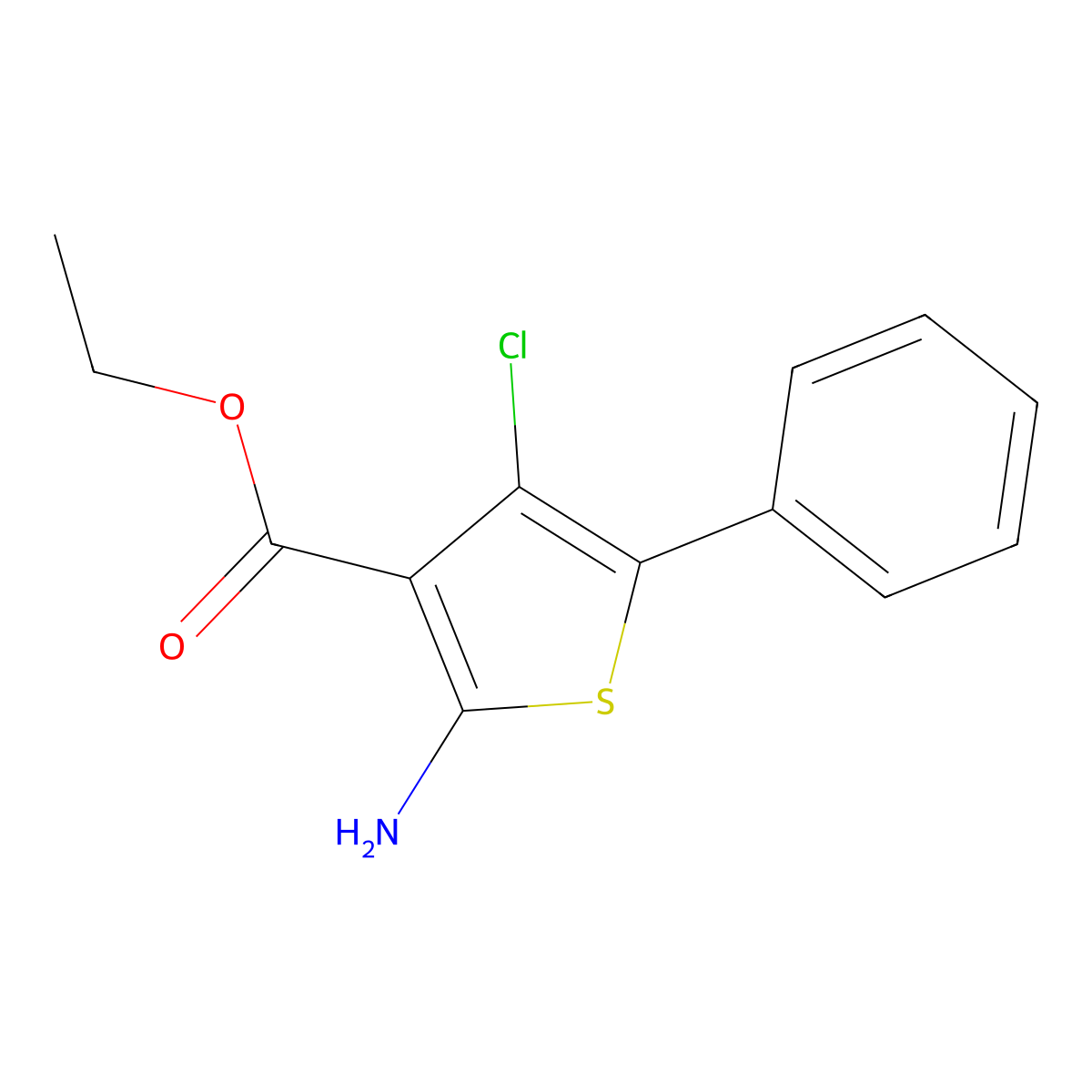 Ethyl 2-amino-4-chloro-5-phenylthiophene-3-carboxylate molecular structure, CAS 1431470-45-9