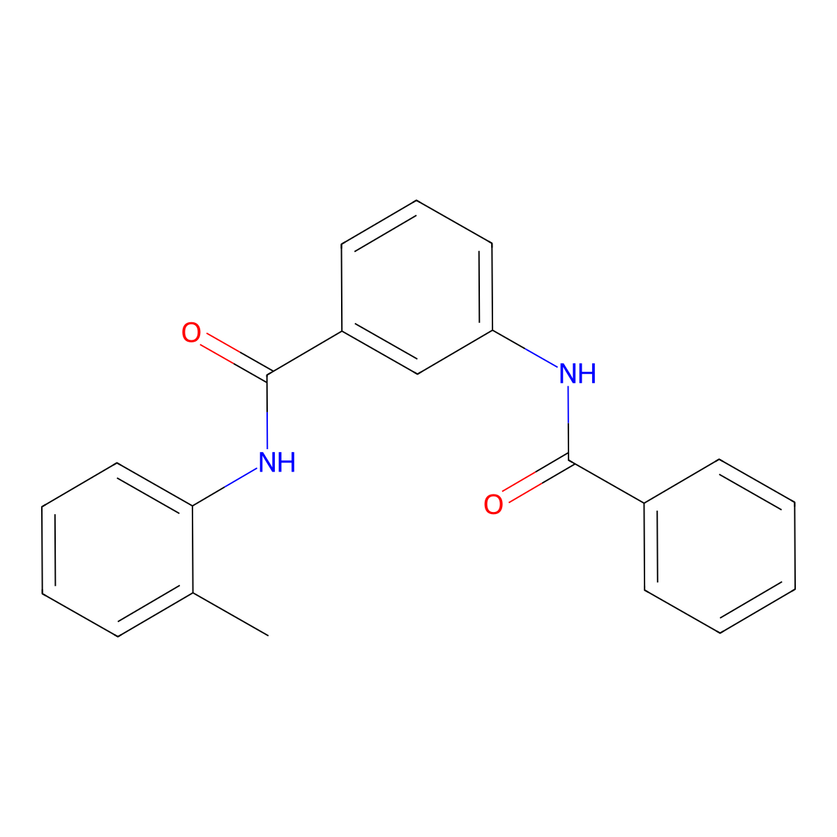 3-benzamido-N-(2-methylphenyl)benzamide molecular structure, CAS 14315-22-1