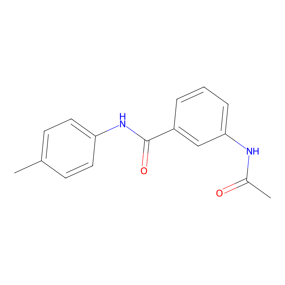 3-acetamido-N-(4-methylphenyl)benzamide molecular structure, CAS 14315-27-6