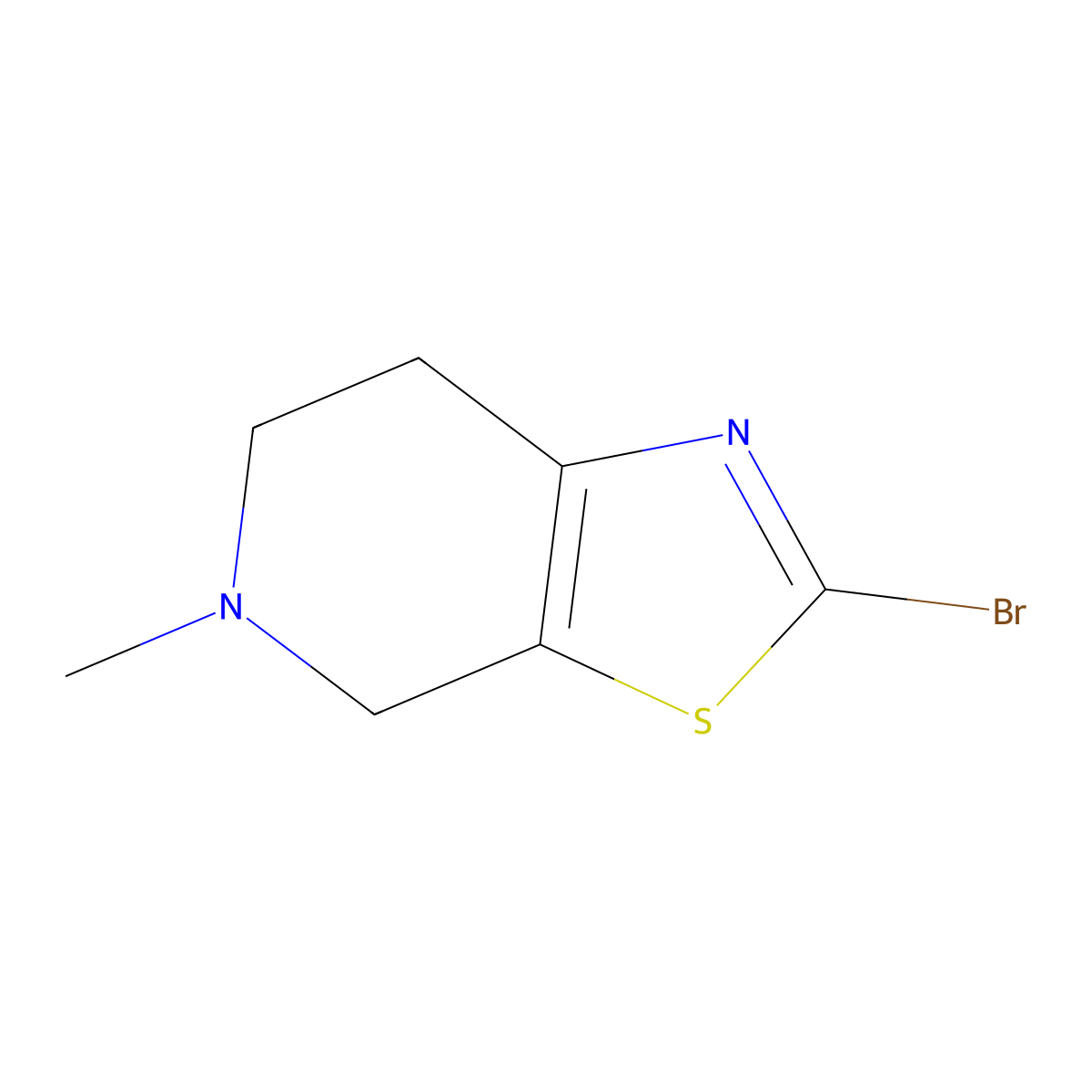 2-Bromo-5-methyl-4,5,6,7-tetrahydrothiazolo(5,4-c)pyridine molecular structure, CAS 143150-92-9