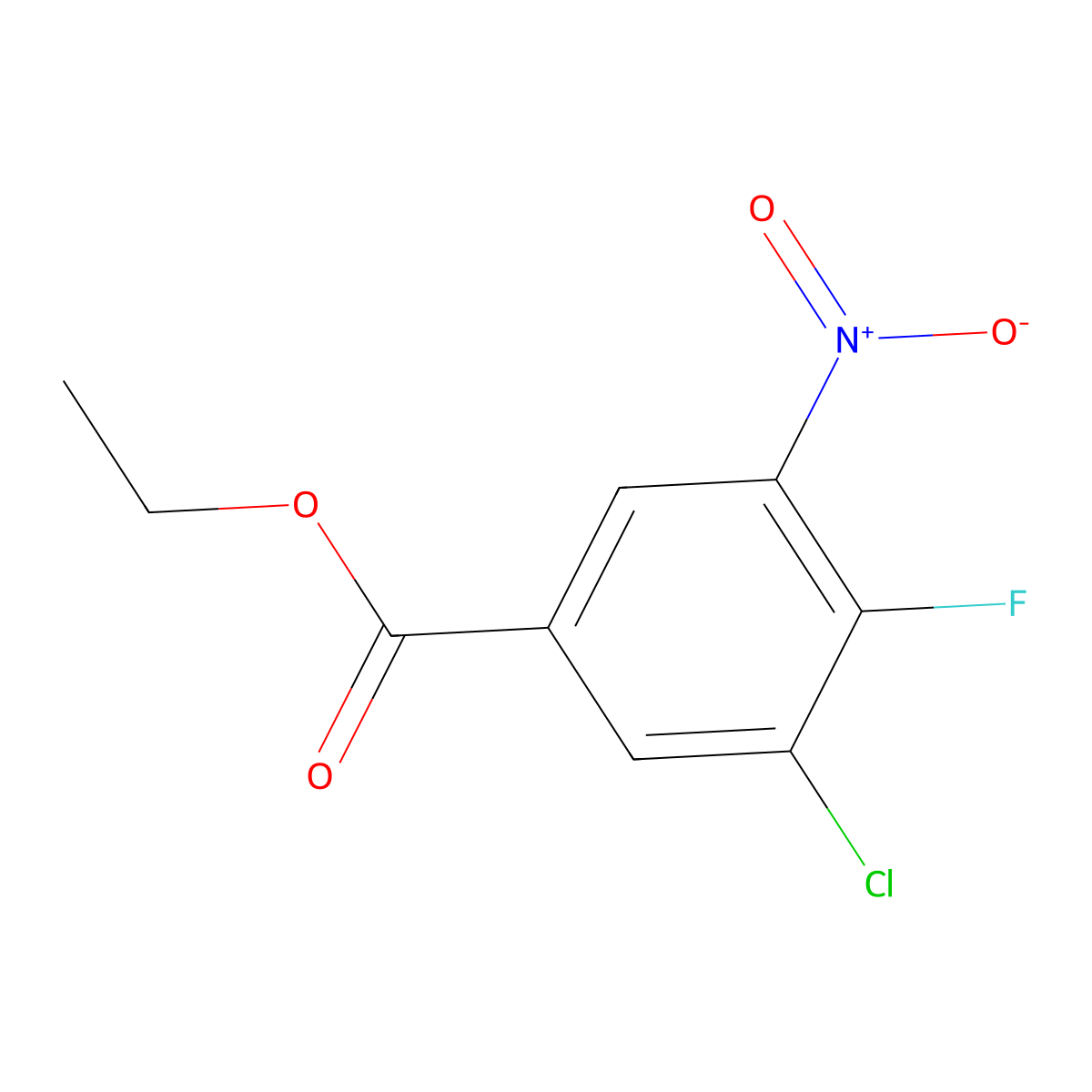 Ethyl 3-Chloro-4-fluoro-5-nitrobenzoate molecular structure, CAS 1431505-19-9