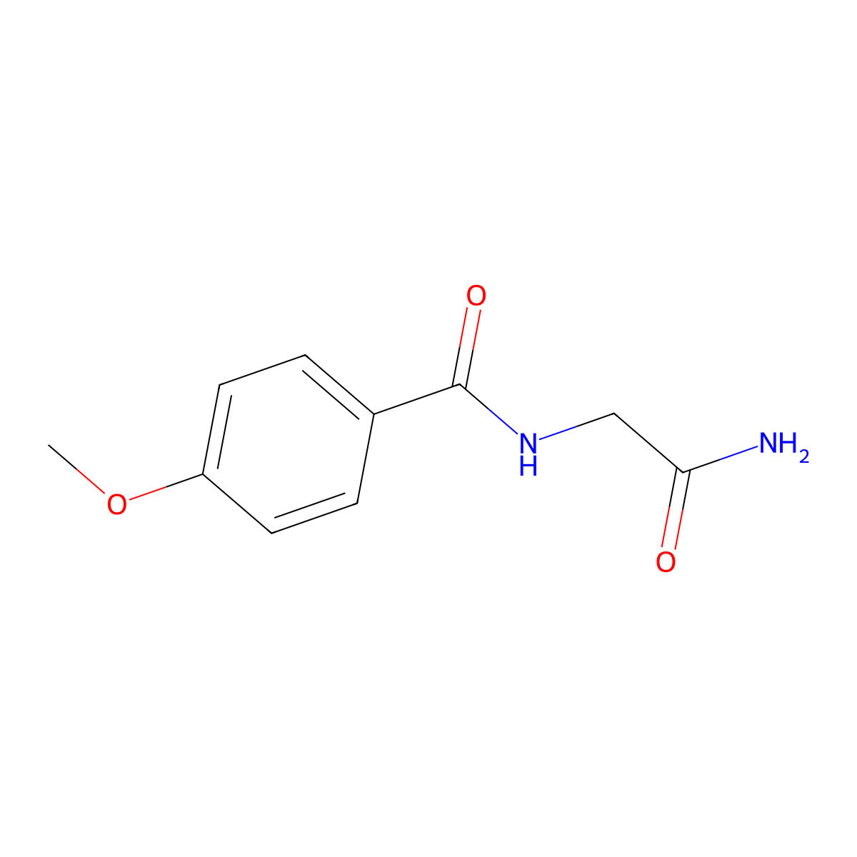 N-(2-amino-2-oxoethyl)-4-methoxybenzamide molecular structure, CAS 143153-70-2