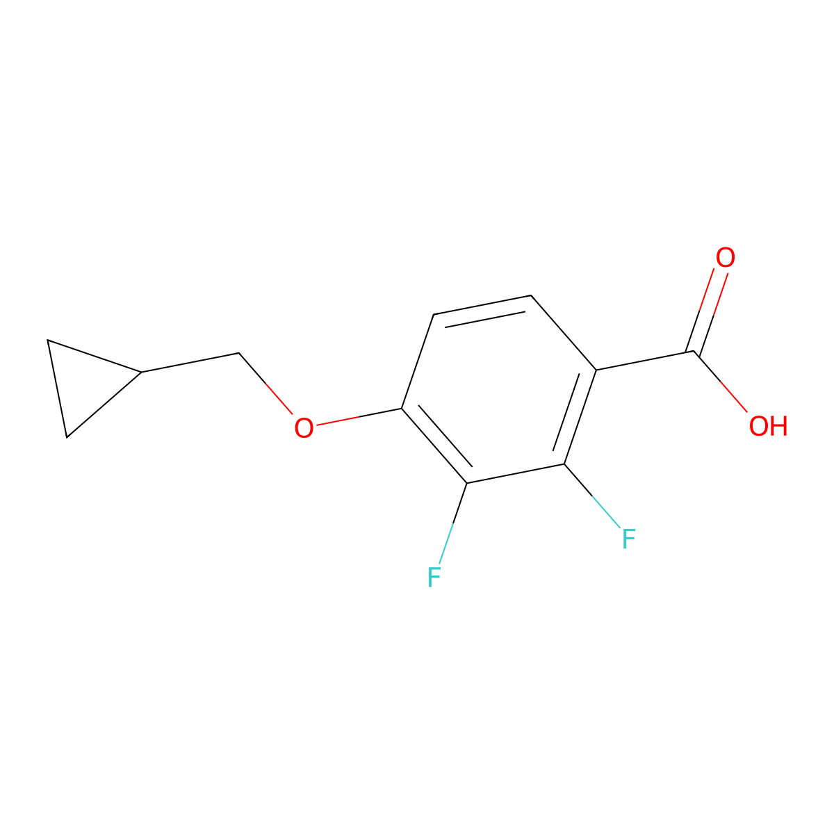 4-(Cyclopropylmethoxy)-2,3-difluorobenzoic acid molecular structure, CAS 1431533-17-3