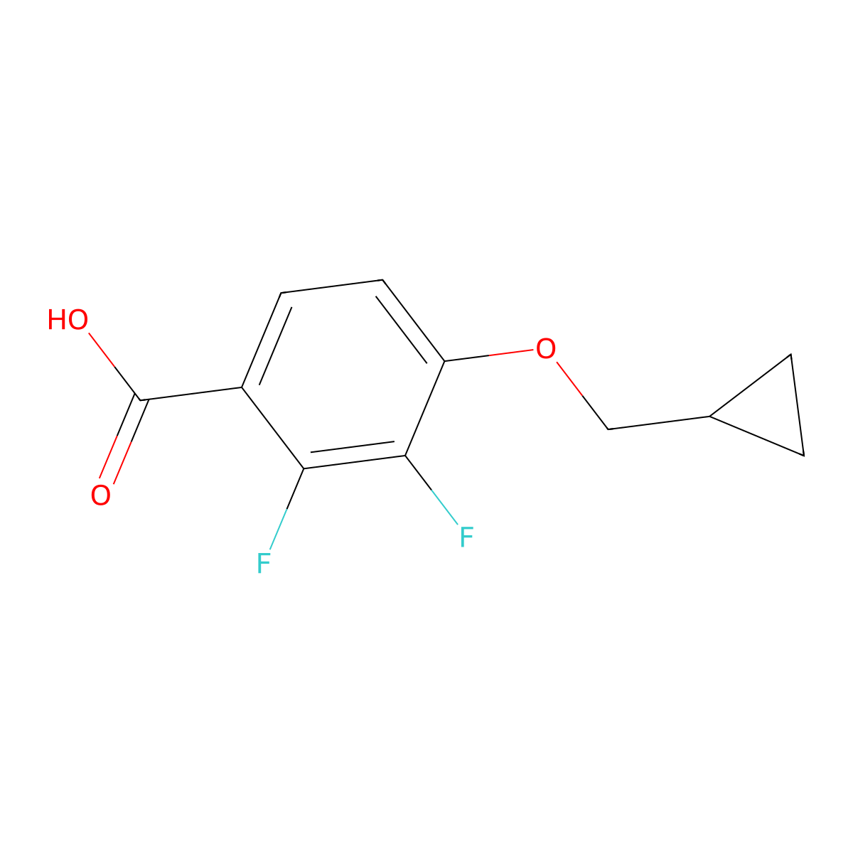 4-(Cyclopropylmethoxy)-2,3-difluorobenzoic acid molecular structure, CAS 1431533-17-3