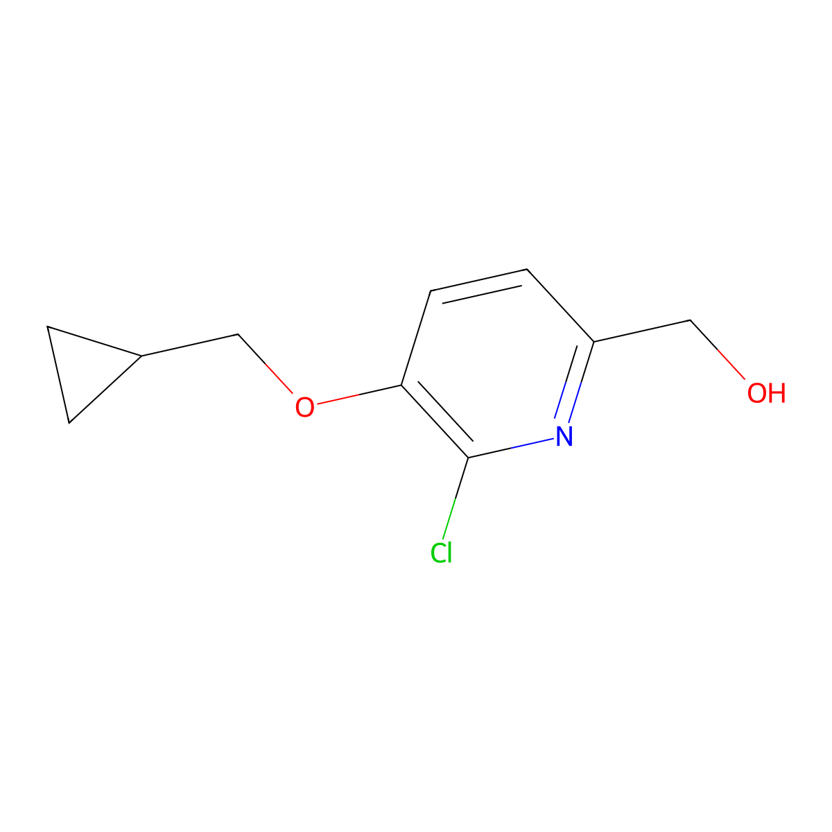 [6-Chloro-5-(cyclopropylmethoxy)pyridin-2-yl]methanol molecular structure, CAS 1431534-22-3