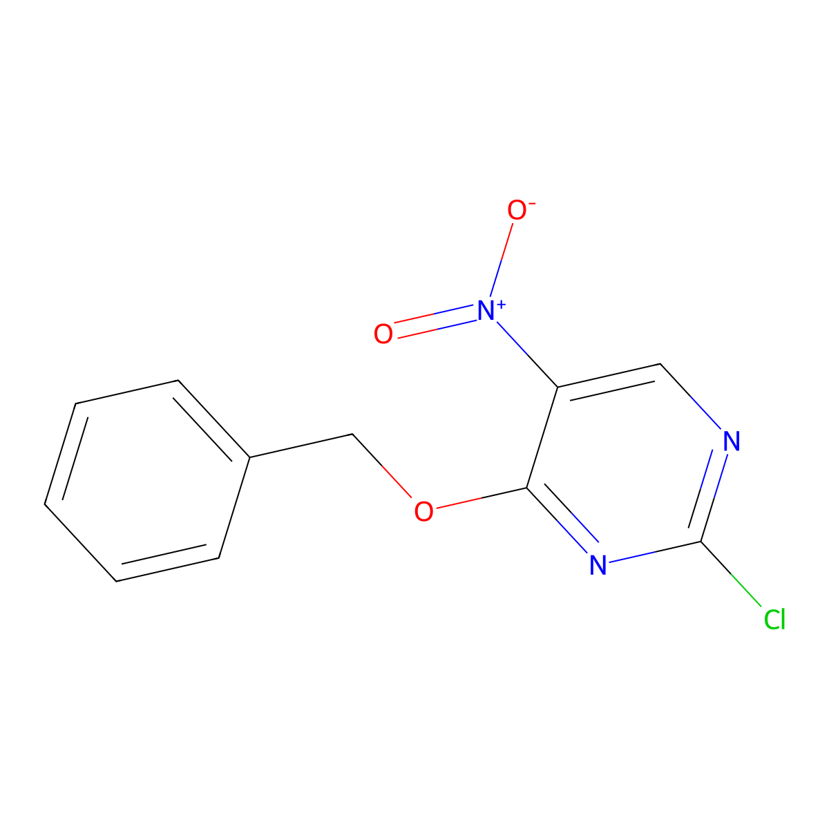 4-(Benzyloxy)-2-chloro-5-nitropyrimidine molecular structure, CAS 1431534-43-8