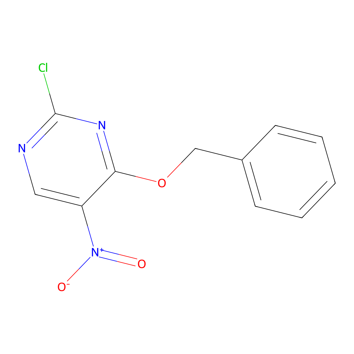 4-(Benzyloxy)-2-chloro-5-nitropyrimidine molecular structure, CAS 1431534-43-8