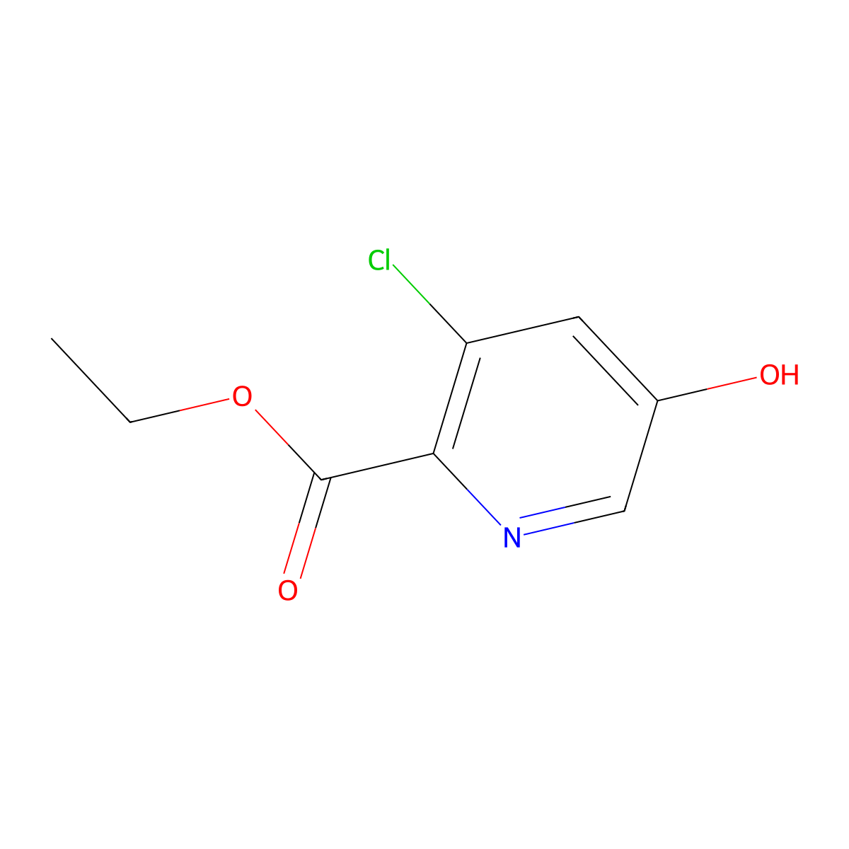 Ethyl 3-chloro-5-hydroxypicolinate molecular structure, CAS 1431535-09-9