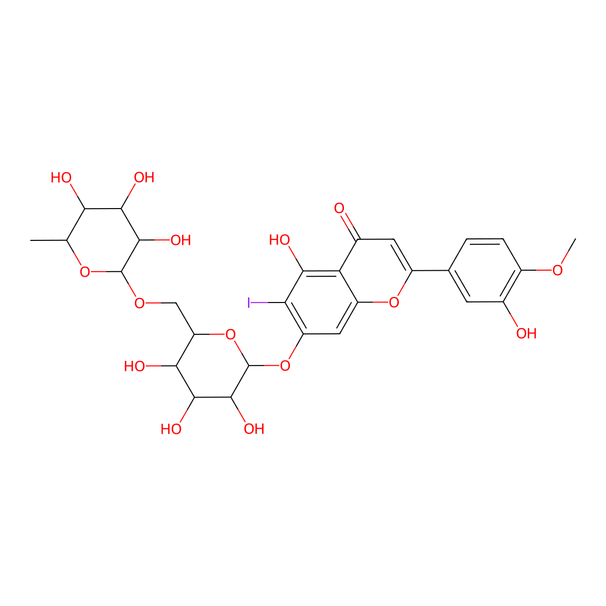 6-Iodo Diosmin molecular structure, CAS 1431536-92-3