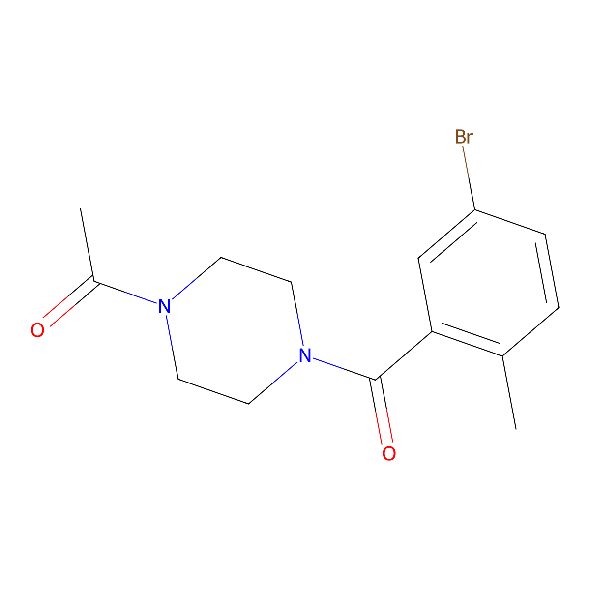 1-[4-(5-Bromo-2-methyl-benzoyl)-piperazin-1-yl]-ethanone molecular structure, CAS 1431542-16-3