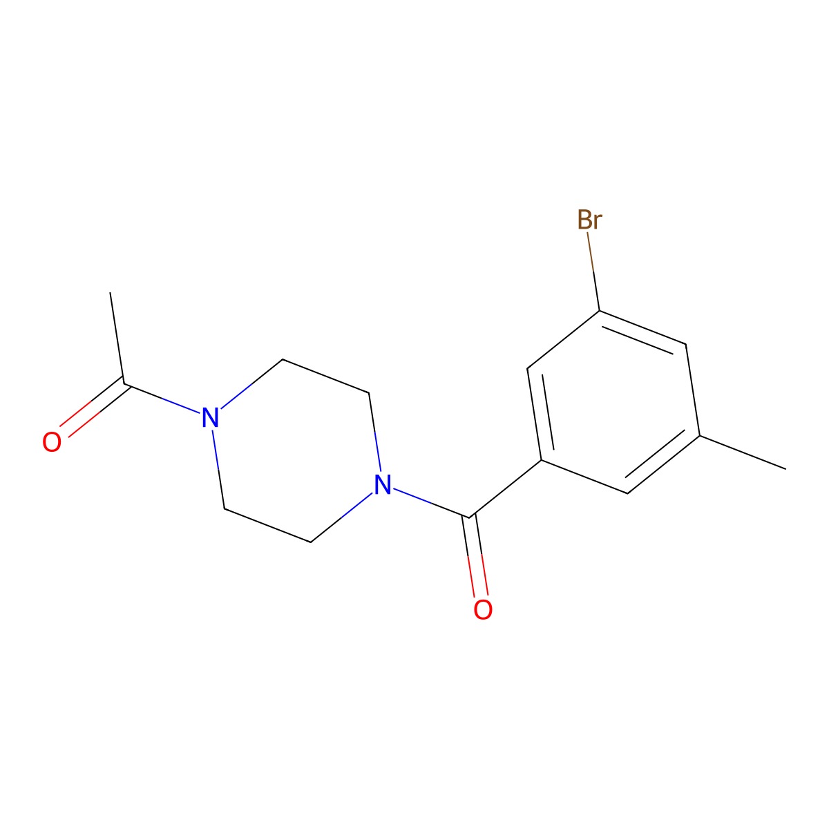 1-[4-(3-Bromo-5-methylbenzoyl)piperazin-1-yl]ethanone molecular structure, CAS 1431542-19-6