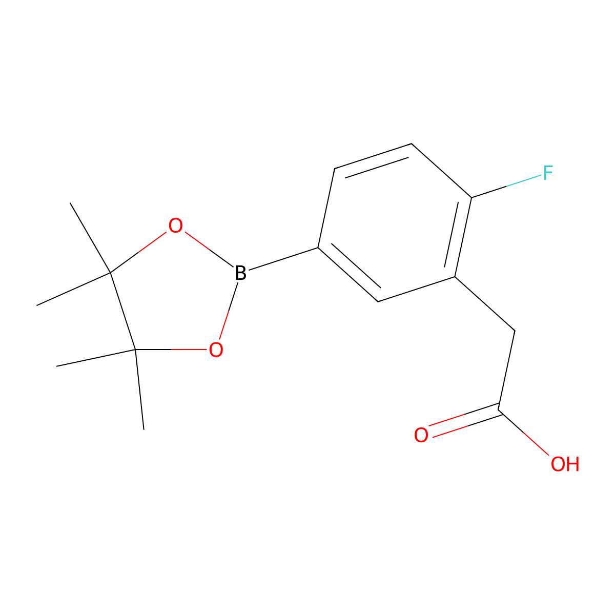 2-[2-Fluoro-5-(tetramethyl-1,3,2-dioxaborolan-2-yl)phenyl]acetic acid molecular structure, CAS 1431546-21-2