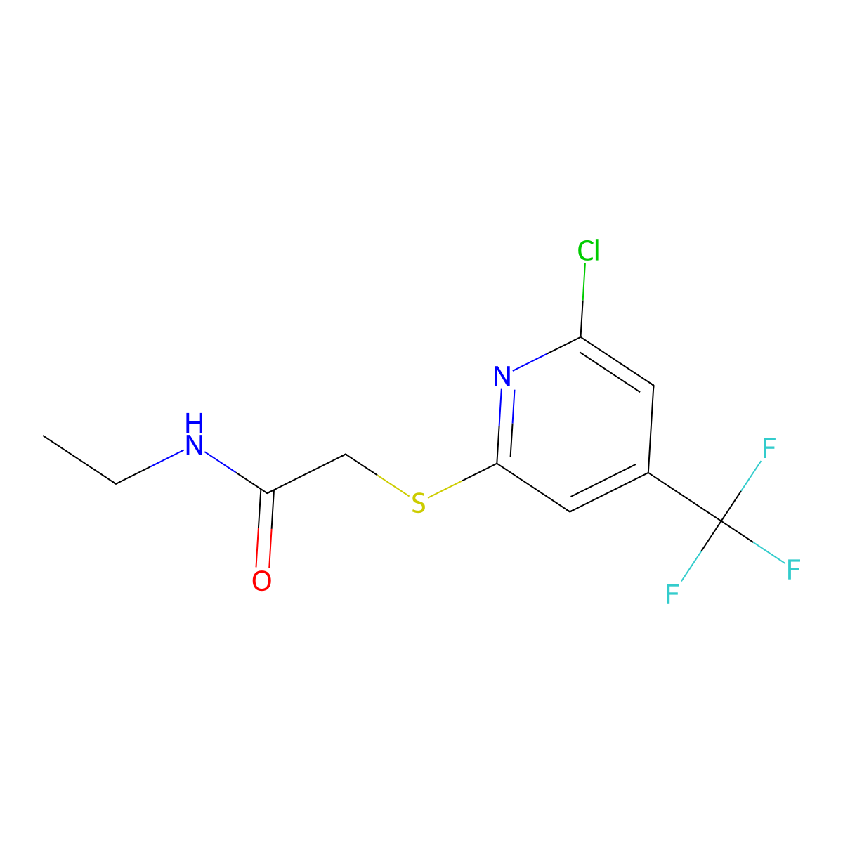 2-(6-Chloro-4-trifluoromethyl-pyridin-2-ylsulfanyl)-N-ethyl-acetamide molecular structure, CAS 1431555-22-4