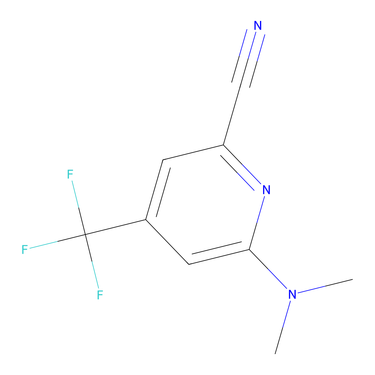 6-Dimethylamino-4-trifluoromethyl-pyridine-2-carbonitrile molecular structure, CAS 1431555-30-4
