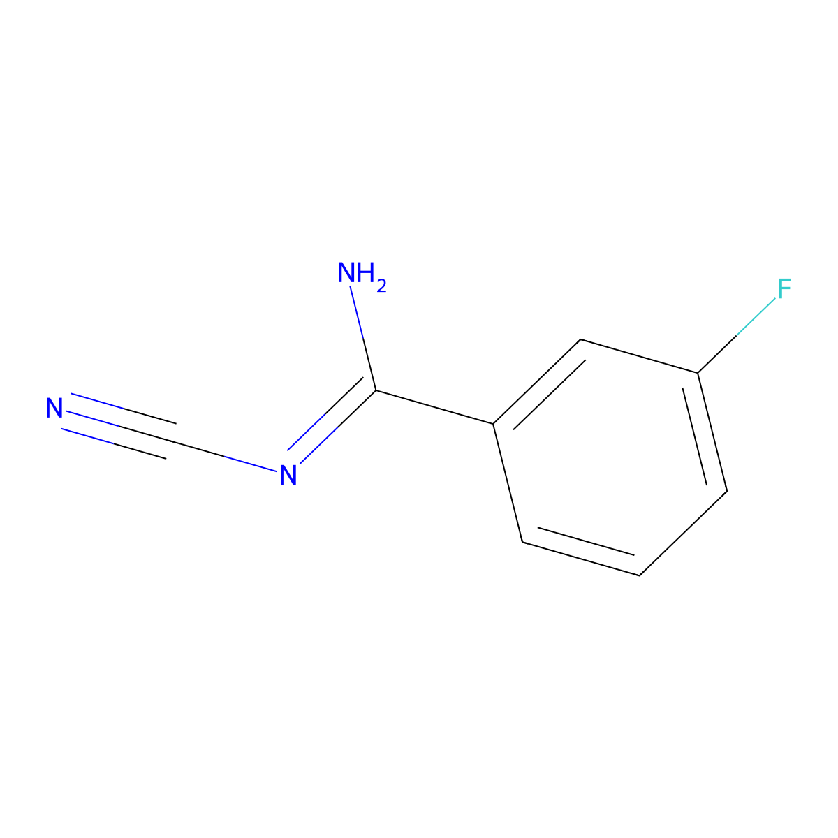 (Z)-N'-cyano-3-fluorobenzene-1-carboximidamide molecular structure, CAS 1431559-90-8