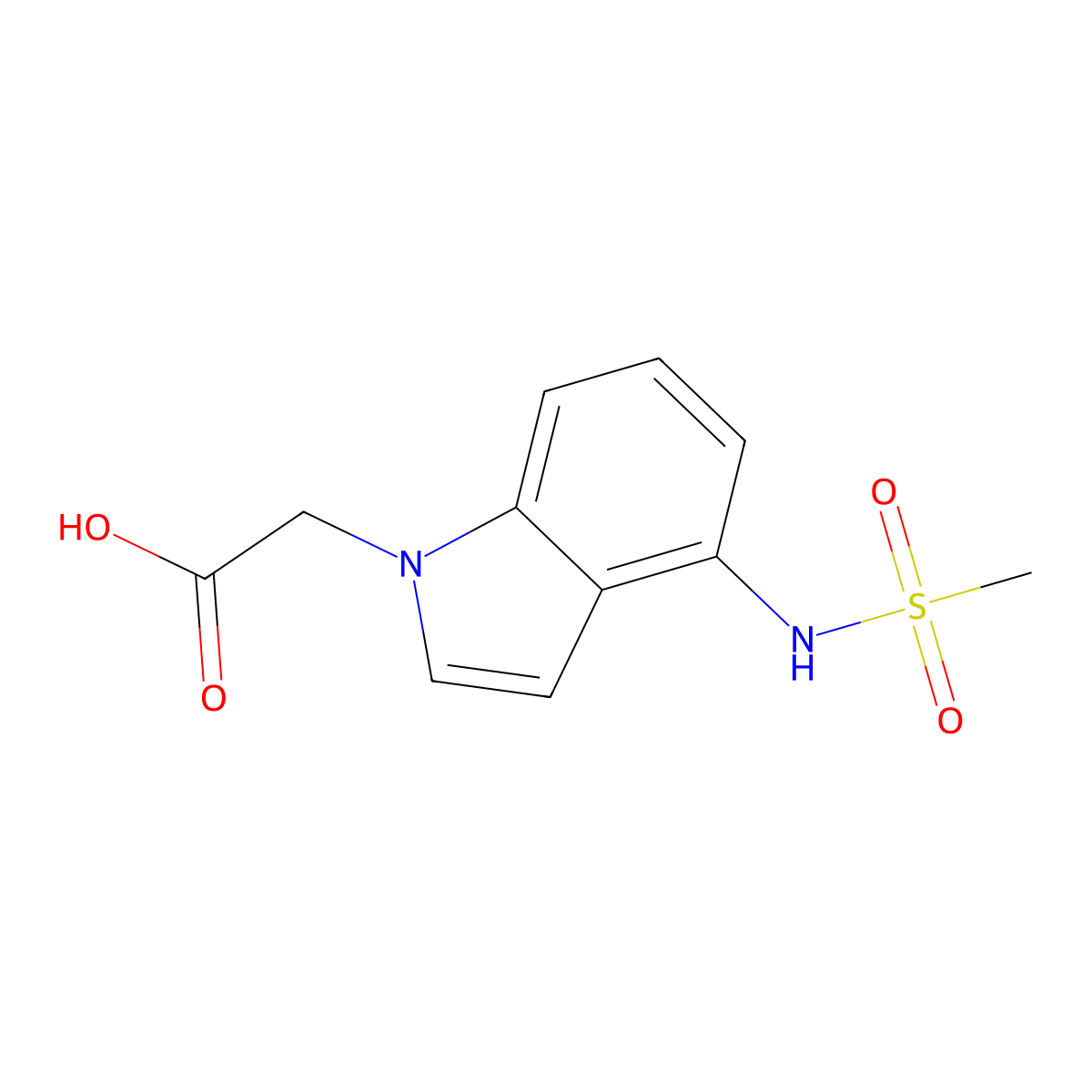 {4-[(methylsulfonyl)amino]-1H-indol-1-yl}acetic acid molecular structure, CAS 1431565-56-8