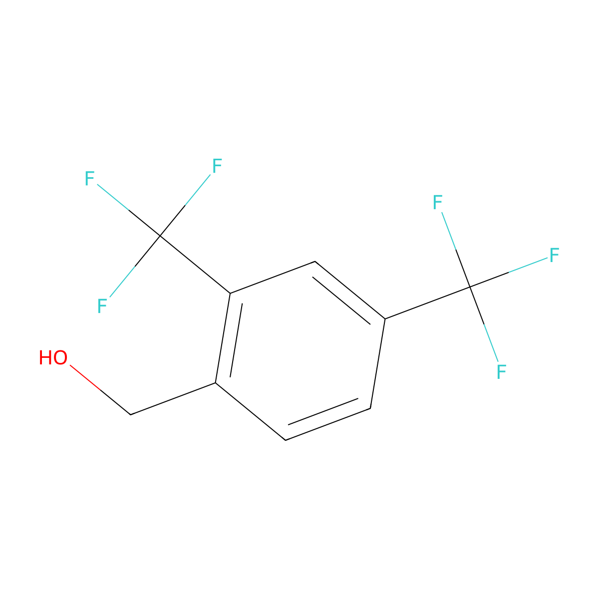 2,4-Bis(trifluoromethyl)benzyl alcohol molecular structure, CAS 143158-15-0