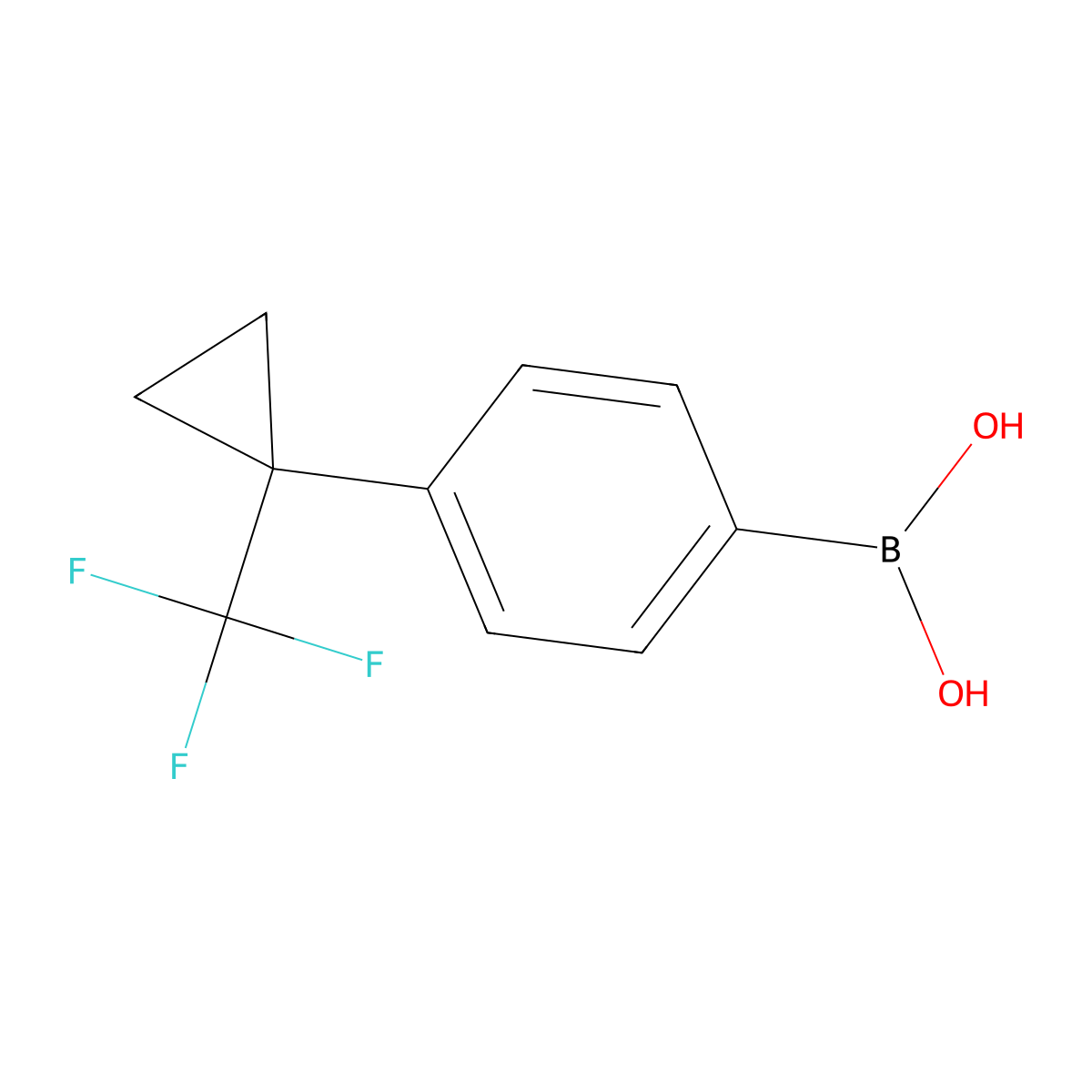 (4-(1-(Trifluoromethyl)cyclopropyl)phenyl)boronic acid molecular structure, CAS 1431616-41-9