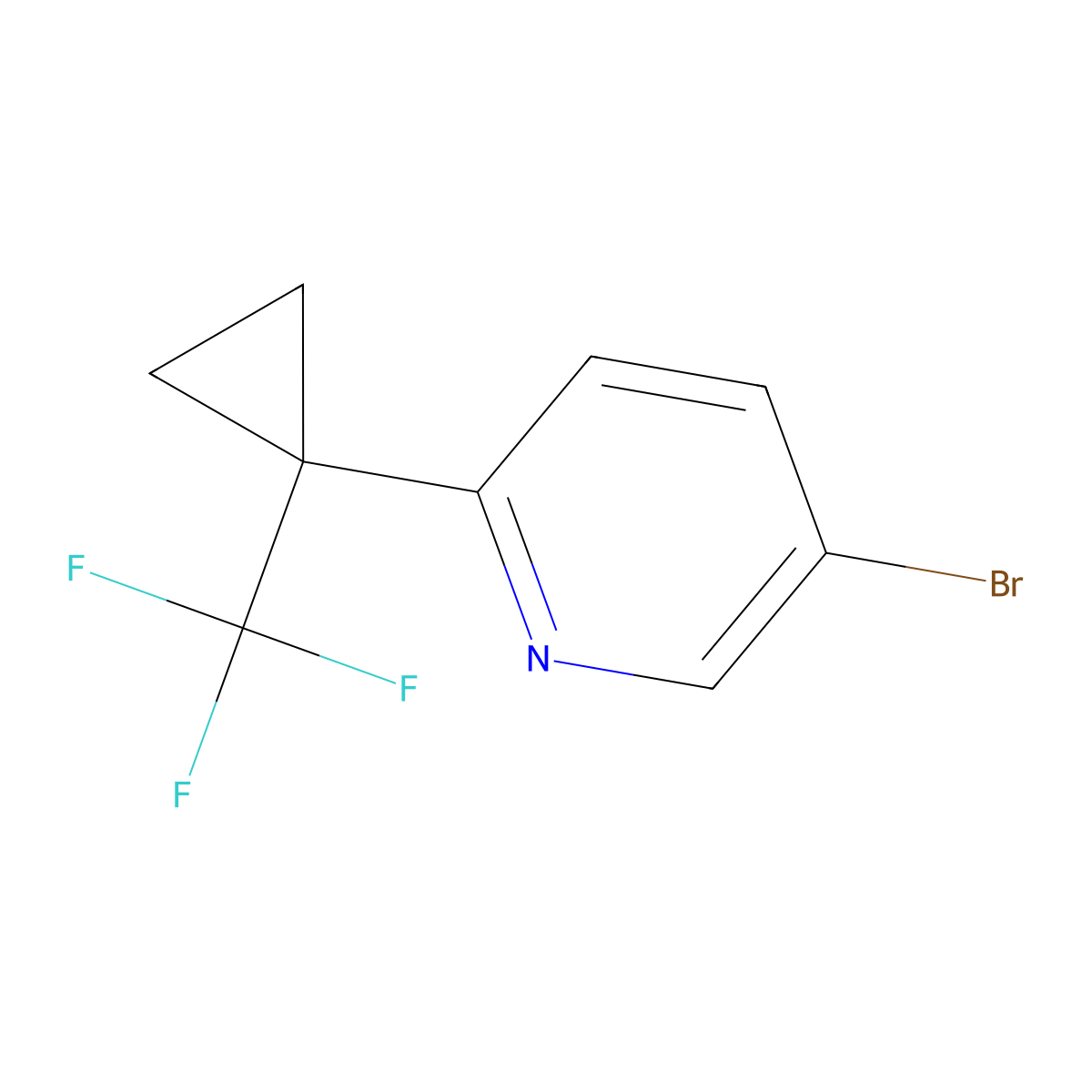 5-Bromo-2-[1-(trifluoromethyl)cyclopropyl]pyridine molecular structure, CAS 1431616-44-2