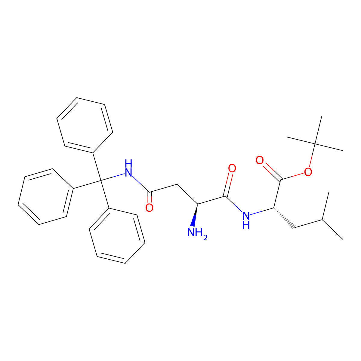 (S)-tert-Butyl 2-((S)-2-amino-4-oxo-4-(tritylamino)butanamido)-4-methylpentanoate molecular structure, CAS 1431625-52-3