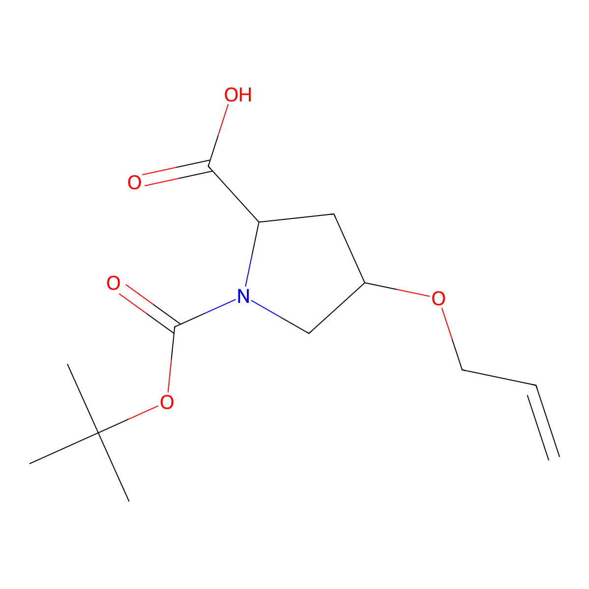 (4S)-1-Boc-4-(2-propen-1-yloxy)-L-proline molecular structure, CAS 1431626-07-1