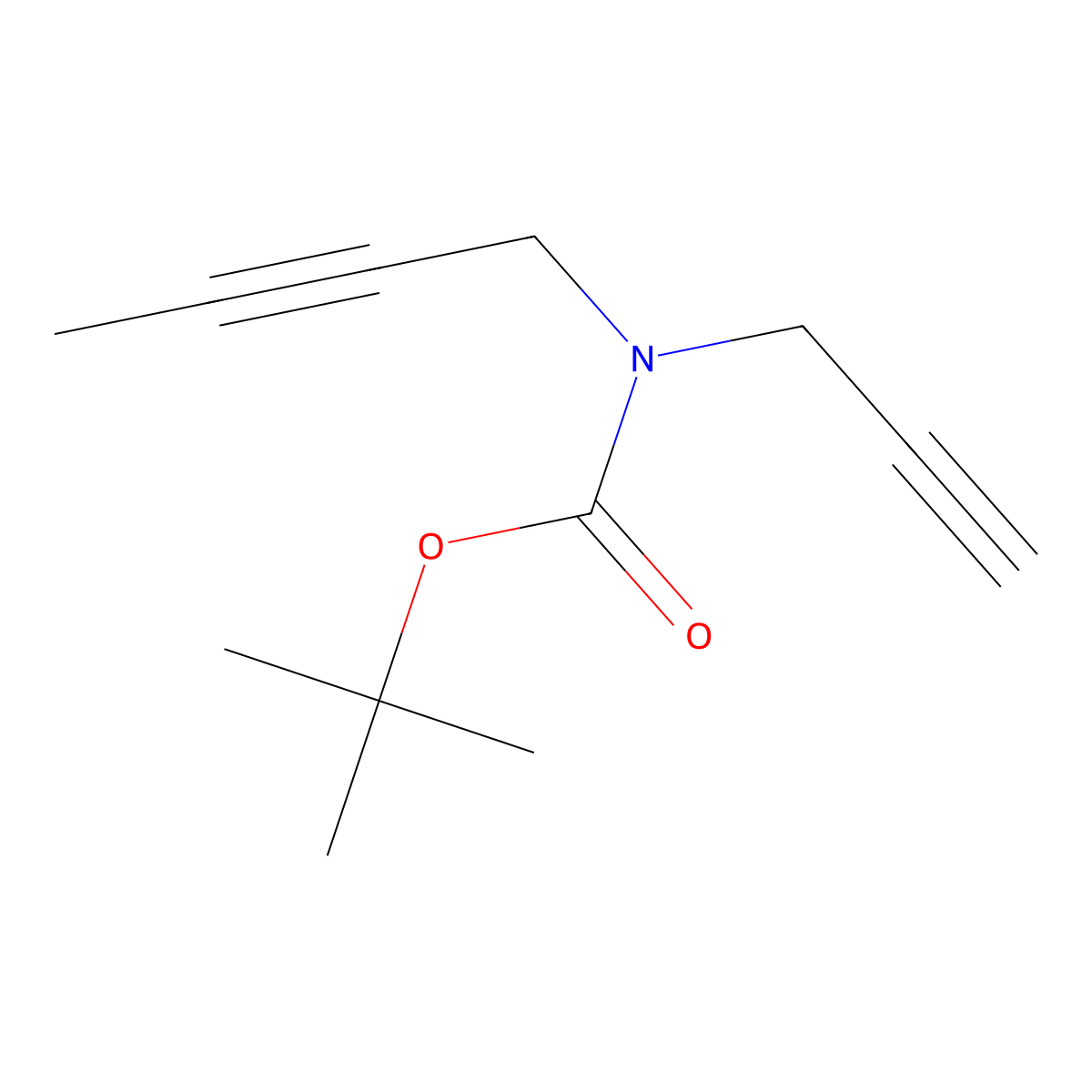 tert-butyl N-(but-2-yn-1-yl)-N-(prop-2-yn-1-yl)carbamate molecular structure, CAS 1431626-63-9