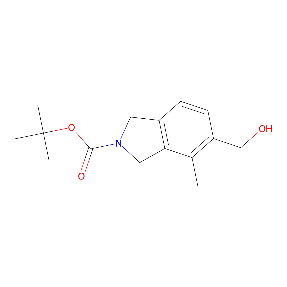 Tert-butyl 5-(hydroxymethyl)-4-methyl-1,3-dihydroisoindole-2-carboxylate molecular structure, CAS 1431626-64-0