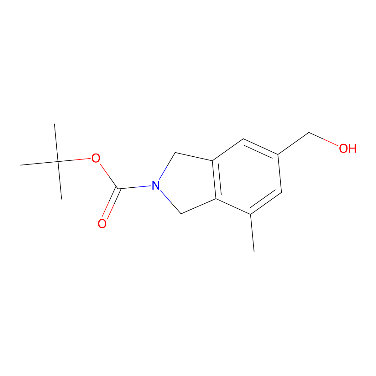 Tert-butyl 6-(hydroxymethyl)-4-methyl-1,3-dihydroisoindole-2-carboxylate molecular structure, CAS 1431626-69-5