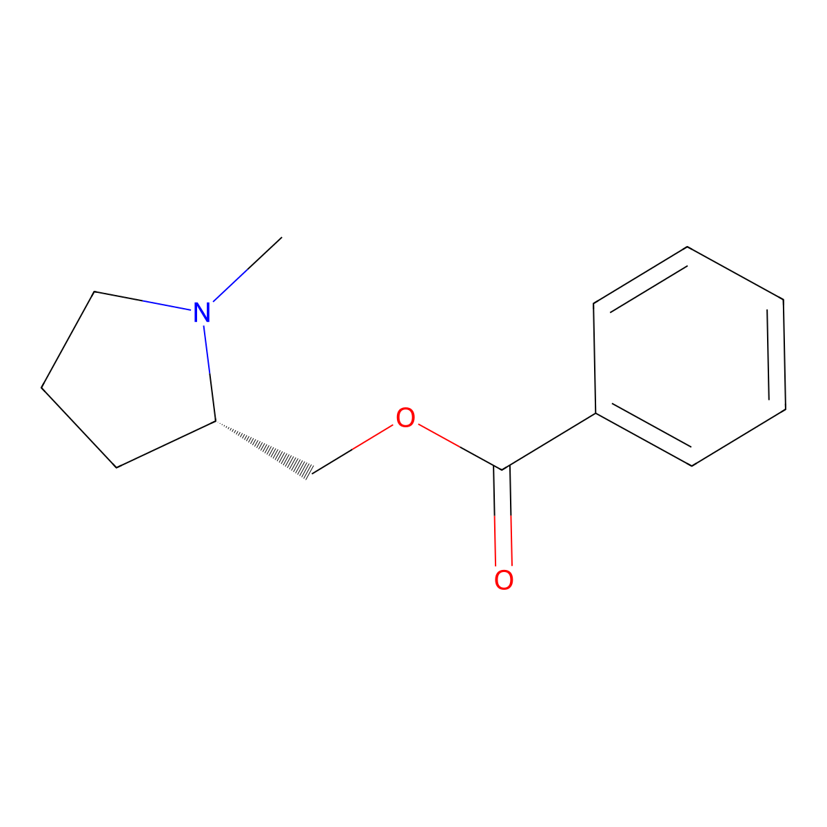 Benzoic acid [(2S)-1-methylpyrrolidine-2-yl]methyl ester molecular structure, CAS 1431628-22-6