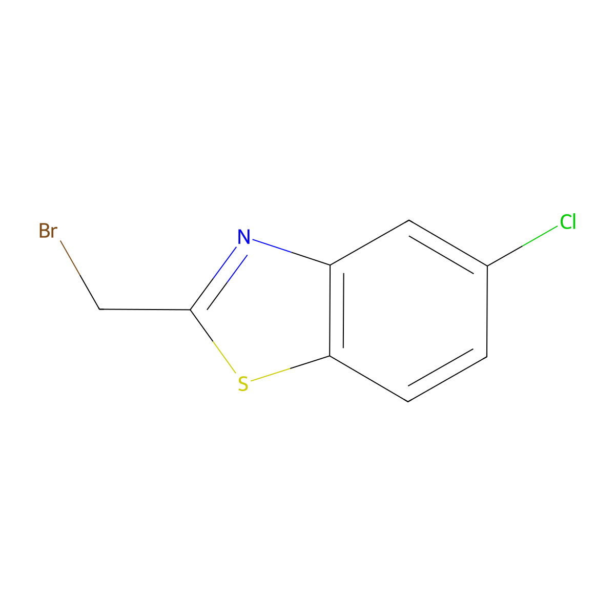 2-(Bromomethyl)-5-chloro-1,3-benzothiazole molecular structure, CAS 143163-72-8
